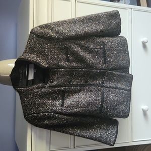 EUC Classiques entier boxy tweed blazer. Neutral with black, gray, brown, Sz S.